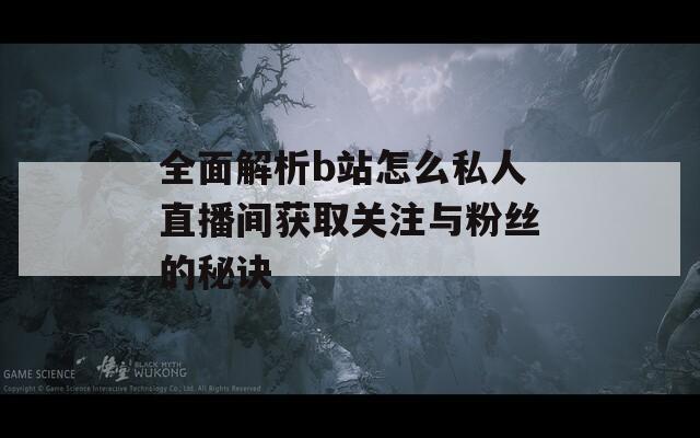 全面解析b站怎么私人直播间获取关注与粉丝的秘诀