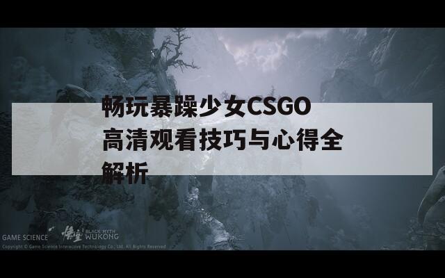 畅玩暴躁少女CSGO高清观看技巧与心得全解析