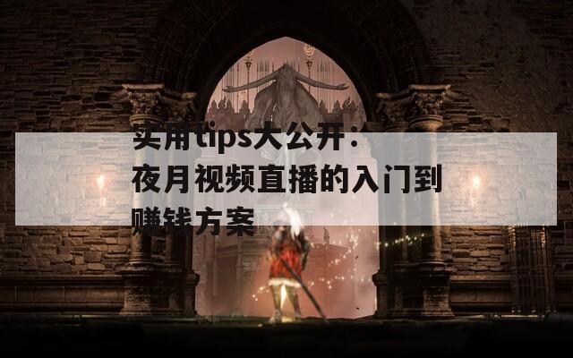 实用tips大公开：夜月视频直播的入门到赚钱方案